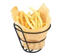 Soporte para patatas fritas de 13 x 10 x 6 cm, soporte para patatas fritas, cesta de cono de acero inoxidable con 4 perspectivas, soporte de cono resistente para alimentos, aperitivos, cocina