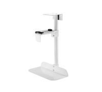 Soporte para PC bajo escritorio, soporte de torre procesador para PC, giratorio de 360 °, altura y ancho ajustables, se adapta a la mayoría de las torres (negro/blanco) soporte para PC fijo (blanco)