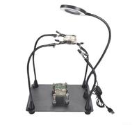 Soporte para PCB giratorio de 360° con lupa, estación de soldadura ajustable, ayuda para reparación de electrónica, teléfono, laptop, reloj, máximo 200 x 140 mm