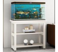 Soporte para Pecera con Almacenamiento Abierto, Mueble Acuario de 3 Niveles, Soportes Metálicos para Terrarios de Reptiles, Fácil de Montar(White,40x40x70cm)