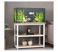 Soporte Para Pecera, Soporte Para Acuario Con Estructura De Metal Y Estantes De Almacenamiento, Estante De Almacenamiento Resistente De 3 Capas, Apto Para Uso Doméstico Y De Oficina(White-B,60x40x70 c