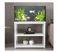 Soporte Para Pecera, Soporte Para Acuario Con Estructura De Metal Y Estantes De Almacenamiento, Estante De Almacenamiento Resistente De 3 Capas, Apto Para Uso Doméstico Y De Oficina(White-A,40x35x70 c