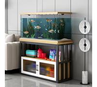 Soporte Para Pecera, Soporte Para Acuario Con Patas Ajustables Y Armario Almacenamiento, Estructura Acero Reforzado, Adecuado Para El Hogar, La Oficina O El Hotel(Black,120x45cm/47.2x17.7in)