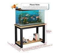 Soporte para Peceras, Mueble para Acuarios y Terrarios de Reptiles de Dos Niveles, con Estante de Almacenamiento Abierto, para Salón Oficina(Black+Natural,65x30x50cm)