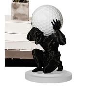 Soporte para pelotas de golf, base de almacenamiento de colección mitológica artística, soporte de zócalo del Atlas griego, soporte de recuerdo de figuras antiguas, agujero en 1 escaparate para papá