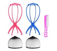 Soporte Para Peluca De 2 Piezas, Redecilla Para El Cabello De 1 Pieza, Peine De Acero De 1 Pieza, Soporte Para Peluca Ajustable, Soporte Para Colgar Peluca, Kit De Cuidado De Peluca
