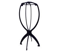 Soporte para peluca portátil, soporte para peluca plegable Casco plegable | Soporte de cabeza para todas las pelucas para en viajes con cabello largo y corto Negro