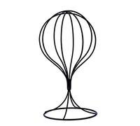 Soporte para peluca, soporte para peluca corta de hierro, estante de exhibición portátil para sombrero para peinado, negro, 30x16cm