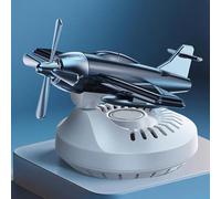 Soporte para perfume de coche con diseño de avión giratorio alimentado por energía solar, difusor de fragancia de plantas naturales para vehículos y espacios pequeños (blanco y negro)