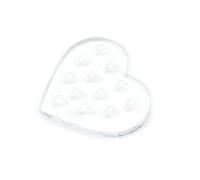 Soporte para pestañas postizas con forma de corazón, soporte para pestañas falsas, extensión de cristal de cristal, paleta adhesiva de maquillaje, paleta de extensión de pestañas con bandeja de