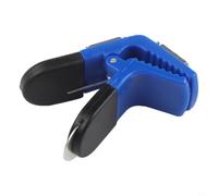 Soporte para pinceles de pintura para borde de lata de pintura, protector de plástico que mantiene las cerdas limpias y secas, dispositivo de suministro de pintor rojo y azul, 3,2 cm (azul)