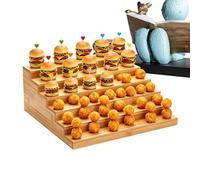 Soporte para pinchos - Soporte de exhibición de alimentos de seis niveles, incluye palillos de cien corazones, árbol de aperitivos multicapa, soporte de madera para frutas, verduras, carne, queso
