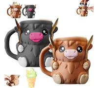 Soporte para pinta de helado de vaca con asa y 2 cucharas, recipiente a prueba de fugas impreso en 3D para Ben & Jerry's, paletas y latas de cerveza, bonito regalo de animales para los amantes de los