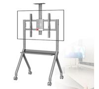 Soporte para Pizarra interactiva, Carrito móvil ergonómico para TV con Rueda giratoria de 360°, 42-75/55-100 Pulgadas, Estante móvil Ajustable para TV (Gris, 75 Pulgadas)