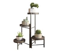 Soporte para plantas, 4 niveles, esquina para flores, estantería de metal con bandejas extraíbles, estantería para plantas de varios niveles para varias plantas, soporte para flores para jardín
