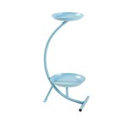 [en.casa] Soporte para Plantas Estantería Independiente de 2 Niveles en Forma de C Organizador de Macetas para Oficina Portamacetas Metal 62x30x25 cm - Azul Claro