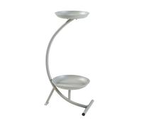 Soporte para plantas aalten en forma de c metal 62x30x25cm - gris claro [en.casa]