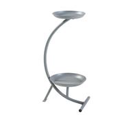 [en.casa] Soporte para Plantas Estantería Independiente de 2 Niveles en Forma de C Organizador de Macetas para Oficina Portamacetas Metal 62x30x25 cm - Gris Oscuro