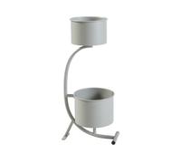 Soporte para plantas almelo en forma de c metal 63x29x21cm - beige [en.casa]