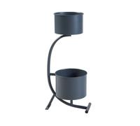 Soporte para plantas almelo en forma de c metal 63x29x21cm - negro [en.casa]