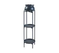 Soporte para plantas altena 3 niveles metal 95x27x27cm - negro [en.casa]