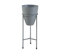 Soporte para plantas asten con macetero metal 41xø16cm - gris [en.casa]