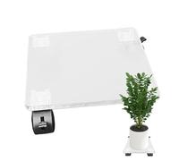 Soporte Para Plantas Con Ruedas - Base De Rodillo Cuadrada De Acrílico Transparente - Mover, Soporte Para Flores Para Macetas De Jardín Para Uso En Interiores Y Exteriores, Bandeja Rodante Transparent