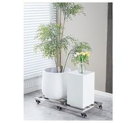 Soporte para plantas de acero inoxidable con ruedas, carrito rodante resistente para almacenamiento multiusos en el hogar, cocina, jardín