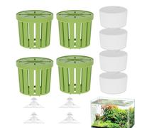 Soporte para Plantas De Acuario - 4 Piezas De Ventosas para Tazas De Cultivo Hidropónico,Plantador para Acuario - para Betta Camarones Acuarios Agua Dulce Terrario Decoración Hogar Y Oficina