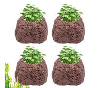 Soporte para plantas de acuario - Decoración con anillo de piedra volcánica natural | Base del peso de las plantas para musgo acuático, plantas de piedras decorativas, decoración para acuarios para A