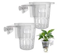 Soporte para Plantas de Acuario, Paquete de 2 Soportes Ajustables para Plantas de pecera con Agujeros, Taza acuática montada en la Pared para vivas, se Adapta a la Pared del Tanque de ha