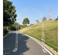 Soporte para plantas de arco al aire libre para enredaderas, enrejado de jardín de hierro, decoración decorativa de jardín, 240 x 140 x 38 cm (blanco), perfecto para plantas con flores y mejora del
