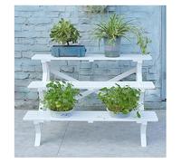 Soporte para plantas de interior de 3 niveles con banco para macetas, perfecto para patio, balcón, entrada, porche, sala de estar, decoración elegante del hogar