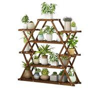 Soporte para plantas de interior y exterior, estante alto de bambú de varios niveles, estante esquinero para múltiples plantas, moderno y creativo soporte para plantas para patio y balcón