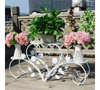 Soporte para plantas de , juego de 2 estantes de metal para macetas, soporte para macetas de hierro, estantes de exhibición para patio, jardín, entrada, decoración del hogar.