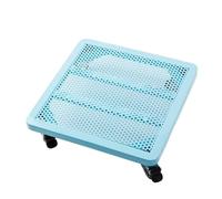 Soporte para Plantas de Metal Resistente con Ruedas, Carrito Cuadrado rodante para macetas Grandes de Interior/Exterior, Patas Negras robustas y Bandeja de Vidrio, 40x40x9 cm, Soporte durade