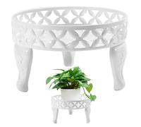 Soporte para plantas de metal, soporte para plantas de 5, 9 pulgadas de alto, a prueba de herrumbre para interiores, redondo para macetas de 9, 8 pulgadas, decorativo para piso, alféizar de ven