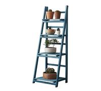 Soporte para plantas de metal y madera de 4 niveles, estante de exhibición de flores vintage con cubo, enrejado de decoración retro multicapa para el jardín del hogar