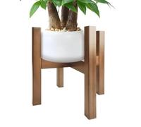 Soporte para plantas - Estante para flores de madera de ancho ajustable, soporte para flores de interior para sala de estar, hogar, balcón, patio, jardín, se adapta a macetas de 8 a 12 pulgadas de