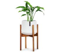 Soporte para plantas Fox & Fern de mediados de siglo, moderno, para interiores, de madera de acacia, apto para macetas de 25 cm.