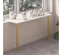 Soporte para Plantas, Percha Ajustable para Gatos con 2 Patas, Estante Extensible Dorado para Espacios pequeños, Soporte para Plantas de 50x30 cm, repisa Ideal para Que los Gatos tomen el so