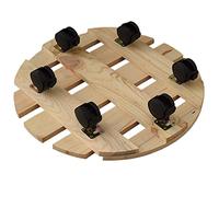 Soporte para plantas rodante de 40 cm de diámetro, carrito móvil para macetas, soporte ajustable para plantas, bandeja rodante para jardín