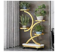 Soporte para Plantas, Soporte metálico para Plantas de 4/5 Niveles con Ruedas - Soporte Multicapa de Hierro para macetas, Apto para Uso Interior/Exterior, Elegante estantería para Patio, Bal