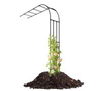 Soporte para plantas trepadoras de acero galvanizado, resistente a la intemperie, medio arco, decoración negra para patio, 220 x 240 cm, soporte para plantas al aire libre