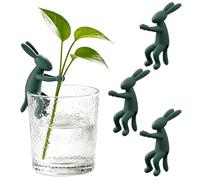Soporte para plantas y plantas perennes, diseño de conejo, 3 unidades para | Adecuado para brotes, brotes, jardín de botellas y plantas aéreas. Accesorios prácticos. Ideal para uso diario.