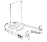 Soporte para platos de pared y mesa de acrílico, soporte transparente para platos de porcelana y juegos de té, consola de exposición robusta para cocina, museo y sala de estar, fácil montaje (S)