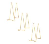 Soporte para Platos Decorativos Grandes - Soporte de Caballete para Expositor Mesa - Soportes Metalicos Para Placas Pesados | Cuadros | Marcos de Fotos | Libros | Lienzos - Dorado - 3 Piezas - 30,5 cm