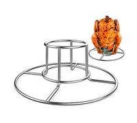 Soporte para pollo para cocinar al aire libre e interior, de acero inoxidable 304 de alta calidad, no se cae, para la cocina, barbacoa, parrilla, pollo y asar con bandeja de recogida