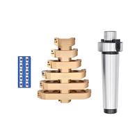 Soporte para portabrocas 1 juego MT2 MT3 MT4 R8 C12 FMB22 C16 C20 C3/4 APKT1604 Inserto + AP 400R 80 100 125 mm Cabezal cortador de dos bordes tipo puente aleación de aluminio (R8-FMB22-7-16, AP D125