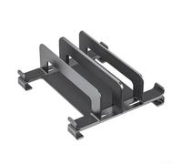 Soporte para portátil de aleación de aluminio con protección de silicona para almacenamiento vertical y gestión del calor en superficies de trabajo en casa u oficina (gris)